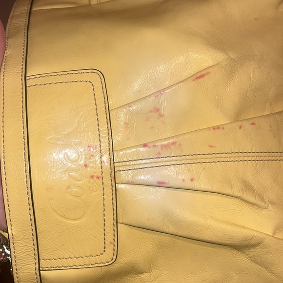 Coach yellow patent leather tote handbag/ preowned OS - Picture 12 of 13